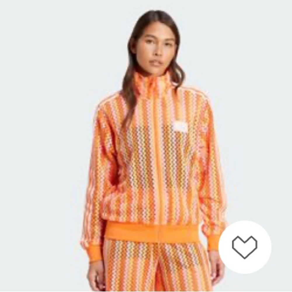 adidas Vibrant Orange Patterned Bomber Jacket
